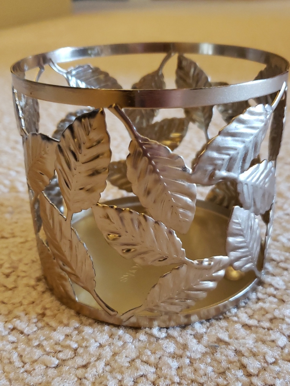 3 Wick Candle Holder- Leaf Print